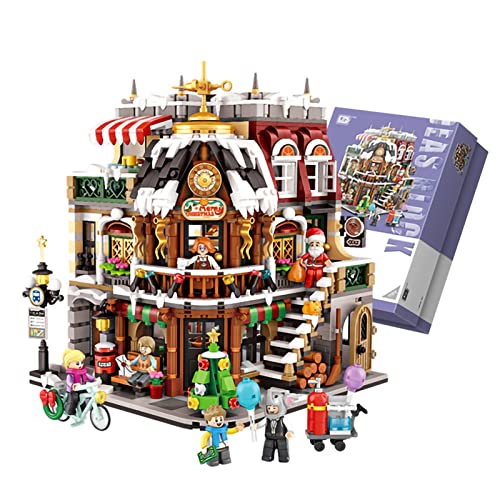 Bloques Construcción Modelo La Serie de Navidad,Bloques Construcción Modelo Casa de Navidad Compatibles con Lego Christmas Creator