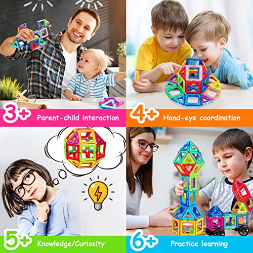 Bloques de Construcción Niños - Construcciones Magneticas Juguetes Niños 3 4 5 6 Años Niños Niñas, Educativos / de Aprendizaje Imanes Juguetes para Niños Regalos de Cumpleaños de Navidad