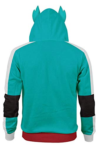 Boku no Hero My Hero Academia Izuku Midoriya - Chaqueta con cremallera y capucha para cosplay, disfraz unisex