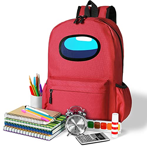 Bonamana Among Us - Mochila casual para niños, niñas, escuela, mochila para senderismo, deportes, trabajo, viaje, portátil, mochila duradera, para niños, adolescentes, fans regalos, rosso, L