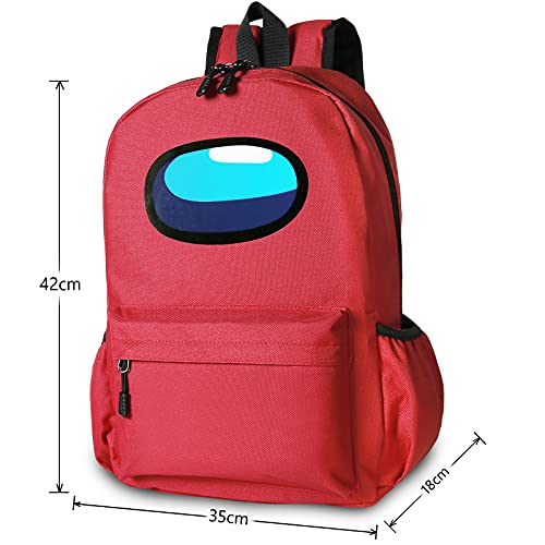 Bonamana Among Us - Mochila casual para niños, niñas, escuela, mochila para senderismo, deportes, trabajo, viaje, portátil, mochila duradera, para niños, adolescentes, fans regalos, rosso, L