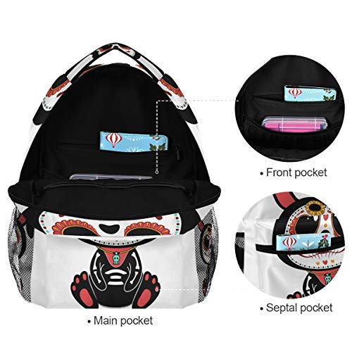 Bookbags Sugar Skull Bunny - Mochilas escolares para adolescentes y niños