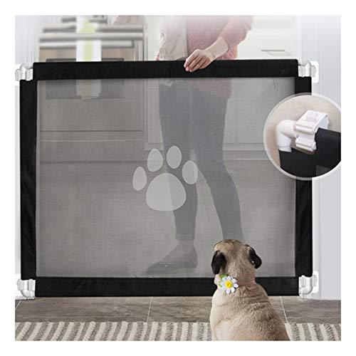 BORNET Perros Escaleras Puerta De Seguridad Valla Reja Protectora Puerta Mágica para Perros Hundr Bebé Mascota Malla Puerta Mágica Cerca Escaleras Portátil Guardia Guardia Apagado Cocina/Puerta