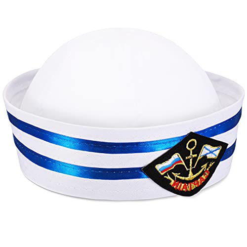 Boyiee Sombrero de Marinero Sombrero de Capitán Gorra de Yate Gorro de Marinero Marina para Hombre Mujer Accesorio de Disfraz (Estilo Vintage)