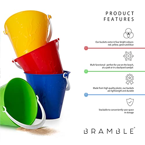 BRAMBLE 12 Cubos de Colores Brillantes - Balde para Niños | Juguetes para Arena y Playa