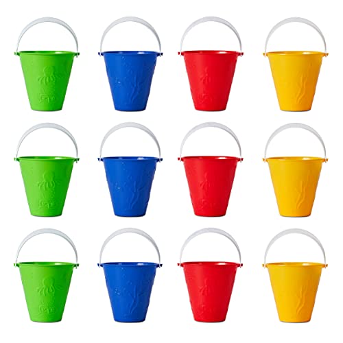 BRAMBLE 12 Cubos de Colores Brillantes - Balde para Niños | Juguetes para Arena y Playa