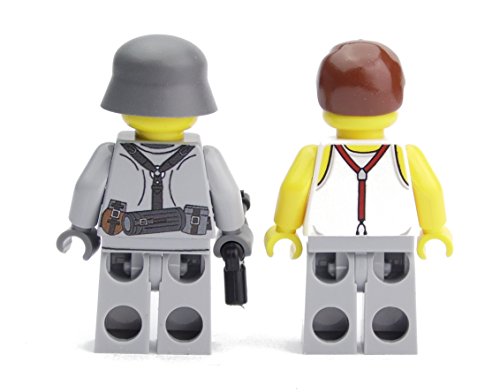 BricksStuff Cañón Obús sFh 18 con Figuras I Soldado Alemán de la Segunda Guerra Mundial, Accesorios Personalizados de BrickArms | Kit con Instrucciones | Compatible con Lego®