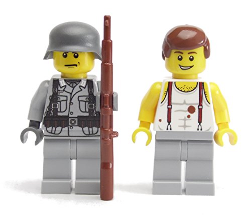 BricksStuff Cañón Obús sFh 18 con Figuras I Soldado Alemán de la Segunda Guerra Mundial, Accesorios Personalizados de BrickArms | Kit con Instrucciones | Compatible con Lego®