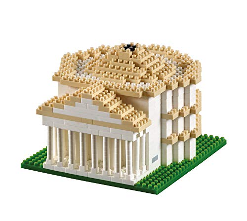 Brixies 410133 – Pantheon, 3D de Puzzle, Italy Edition, 634 Piezas, Nivel de dificultad 4, Muy Pesado, Multicolor