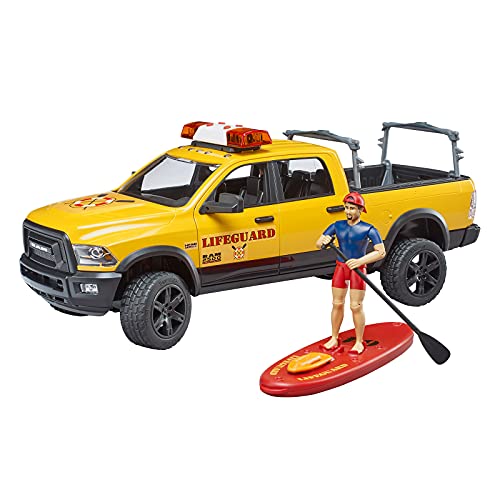 Bruder Power Wagon Life Guard 02506 - Memoria RAM 2500 con Figura y Remo, con módulo de luz y Sonido