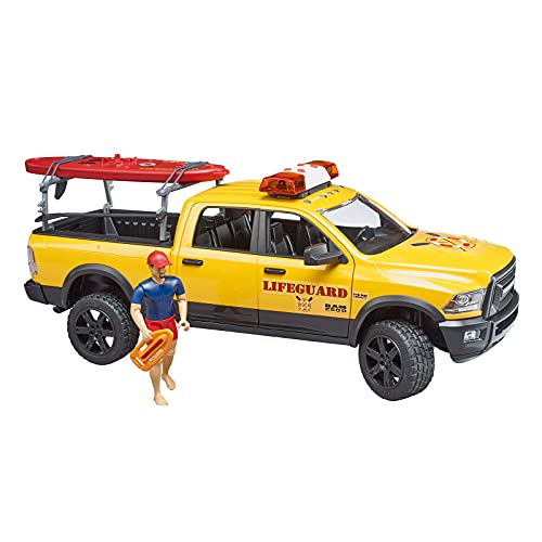 Bruder Power Wagon Life Guard 02506 - Memoria RAM 2500 con Figura y Remo, con módulo de luz y Sonido