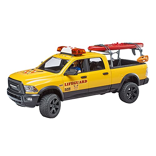 Bruder Power Wagon Life Guard 02506 - Memoria RAM 2500 con Figura y Remo, con módulo de luz y Sonido