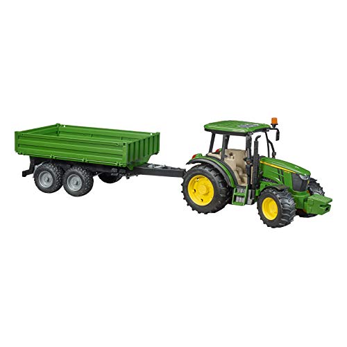 Bruder - Tractor John Deere 5115n con remolque