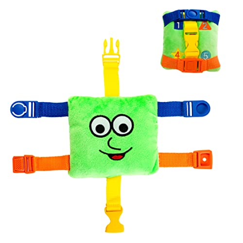 Buckle Toys Buckle Toy Mini Buster - Toddler Early Learning Basic Life Skills Children's Plush Travel Activity by