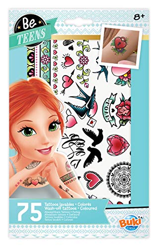 Buki France-75 Tatuajes Lavables-Coloridos, Color (TA003)