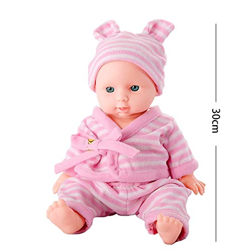 Cabina - Muñeca de muñeca de vinilo suave de silicona realista, para bebé recién nacido, juguetes para niños y niñas 30 cm, rosa (#4)