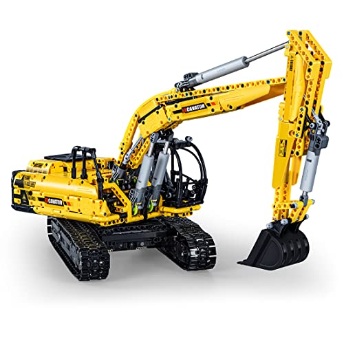 CADA C61082W - Excavadora de orugas (1/20, 2,4 GHz, mando a distancia, 1830 piezas, compatible con Lego Technic)