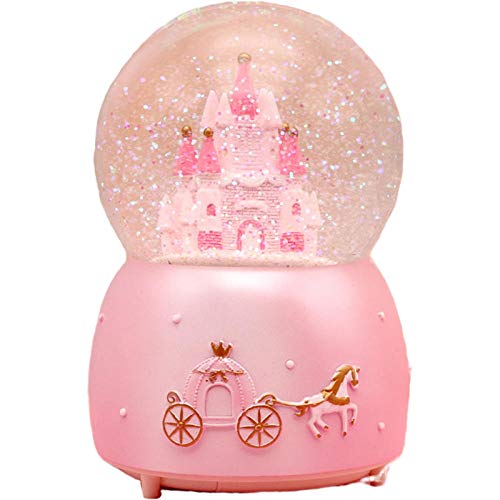 Caja de música Castillo de fantasía Caja de música Crystal Ball Caja de música Flotante de Copo de Nieve Caja de música Pareja Niños Niñas Regalos de cumpleaños-Rosa Cajas Musicales (Color : Pink)