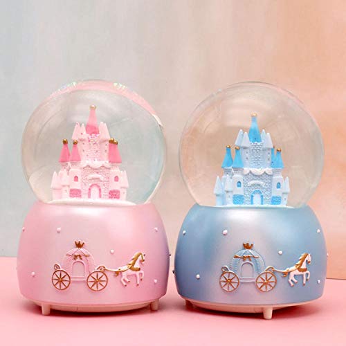 Caja de música Castillo de fantasía Caja de música Crystal Ball Caja de música Flotante de Copo de Nieve Caja de música Pareja Niños Niñas Regalos de cumpleaños-Rosa Cajas Musicales (Color : Pink)