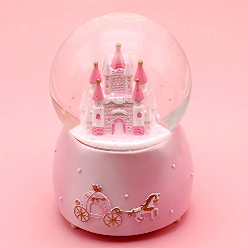 Caja de música Castillo de fantasía Caja de música Crystal Ball Caja de música Flotante de Copo de Nieve Caja de música Pareja Niños Niñas Regalos de cumpleaños-Rosa Cajas Musicales (Color : Pink)