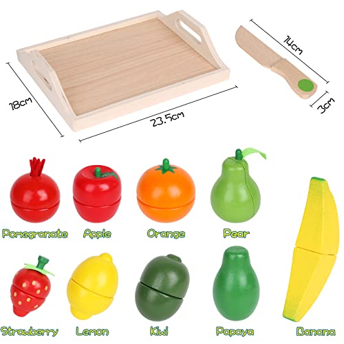 CARLORBO Juguetes de madera Juego de imaginación Comida para niños Cocina, juego de roles Juguetes educativos magnéticos de frutas y verduras para niños y niñas de más de 3 años