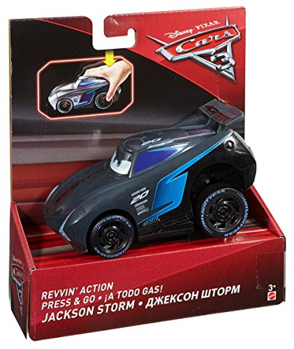 Cars ¡A todo gas! Vehículo Storm, coche de juguete (Mattel DVD34)