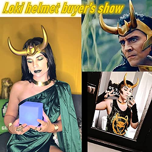 Casco Loki con cuernos para Halloween, disfraz de corona de Loki Thor, accesorios de cosplay para adultos, regalos de Halloween (estilo 2)