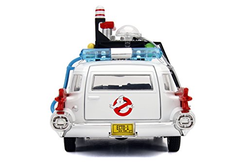 Cazafantasmas - Vehículos Hollywood Rides - Coche ECTO-1 Blanco, 1:24