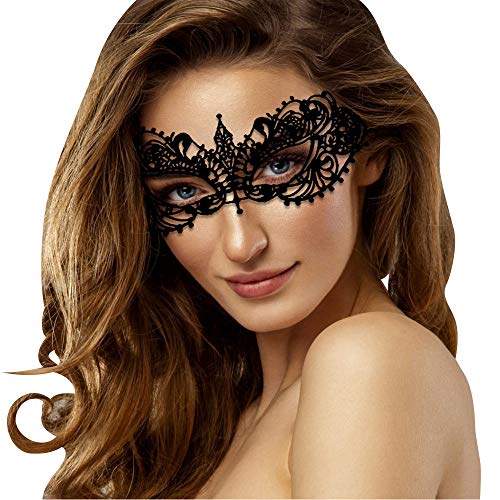 Celebrabox Máscara Seductora de Encaje para Fiestas de Disfraces, Sorprenda de Forma discreta, al Mismo Tiempo Que parezca Estar maquillada de Color Negro (Seductive)