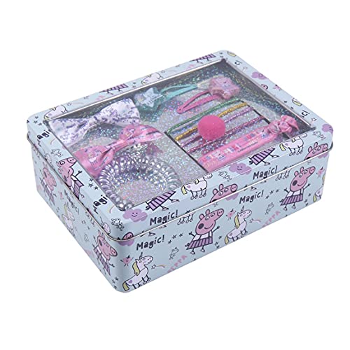 CERDÁ LIFE'S LITTLE MOMENTS- Caja Metalica con Accesorios para el Pelo Brillantes de Peppa Pig - Licencia Oficial Nickelodeon, Color Rosa (2500001907)