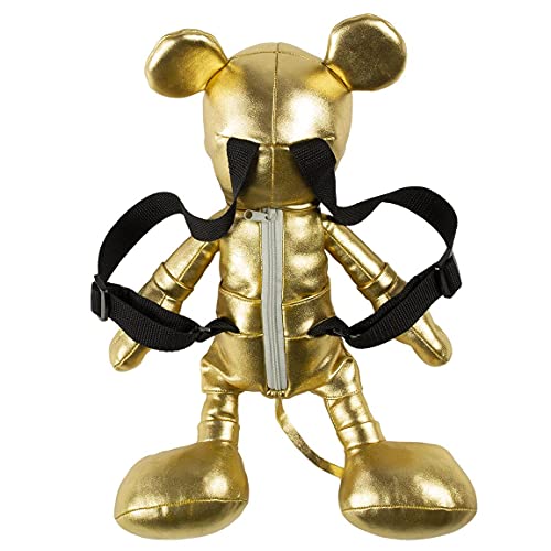 CERDÁ LIFE'S LITTLE MOMENTS, Mochila Peluche Brillante de Mickey Mouse-Licencia Oficial Disney para Niños, Dorado, Edad recomendada-2-7 años