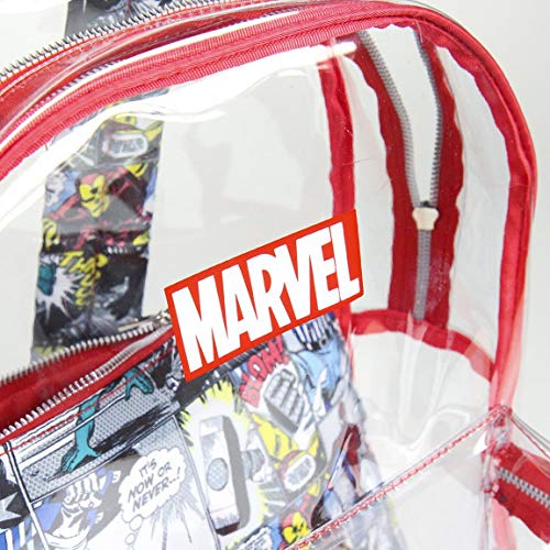 Cerdá, Mochila de Playa Transparente de Marvel con Compartimento Interior Impreso Unisex niños, Rojo, Grande