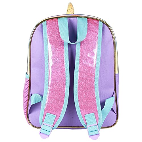 Cerdá - Mochila Infantil Metalizada Brillante de LoL Surprise con Rayas de Colores - Licencia Oficial LOL Surprise