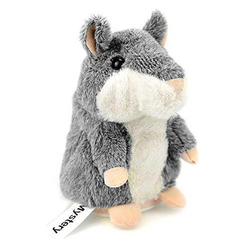 CestMallHamster Juguete, Repite Lo Que Dices. Electronic Mascota Hablador Plush Toy para niños, 3 x 5.7 Pulgadas (Gris)