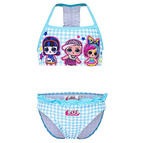 Characters Cartoons LOL Surprise – Disfraz de bikini de 2 piezas para la playa o la piscina – Producto original con licencia oficial, 1920 Azul, 10 años