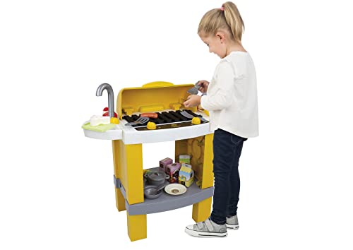 Chicos – Masterchef. Cocinita Infantil 2 en 1 con Luz. Se Convierte en Barbacoa. Incluye 26 Accesorios. 57 x 18 x 81,5 cm. + 3 años. 85001, Amarillo