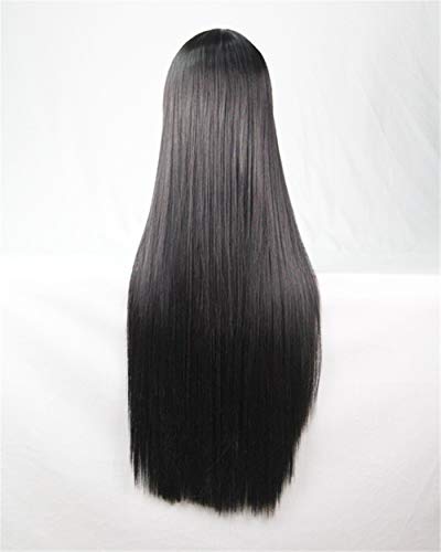 Chiguo 80cm/ 32'' Peluca de Las Mujeres Pelo Largo Recta De Las Mujeres Cabello Peluca Cabello para Adultos Cosplay Disfraz Fiesta de Halloween Peluca Pelucas para Adultos (Negro)