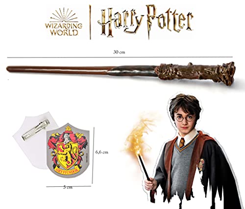 Ciao- Harry Potter's Wand (30cm) with Gryffindor Crest in Gift Box Potter, Color brown (20192)