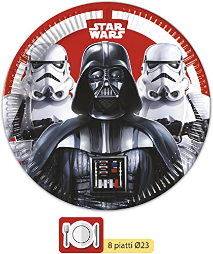 'Ciao y4492 Kit Party Tabla Star Wars"Final Battle para 8 personas, Negro/Blanco