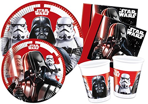 'Ciao y4492 Kit Party Tabla Star Wars"Final Battle para 8 personas, Negro/Blanco