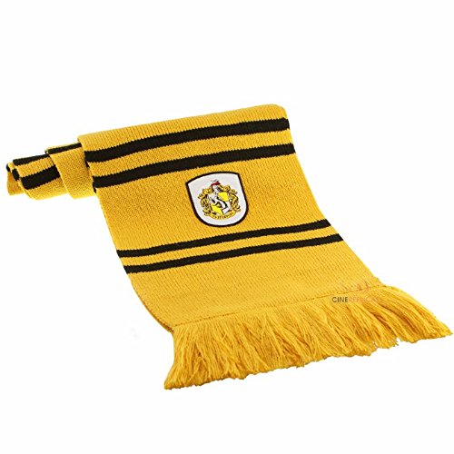 Cinereplicas - Harry Potter - Bufanda - Licencia Oficial - Casa Hufflepuff - 190 cm - Amarillo y Negro