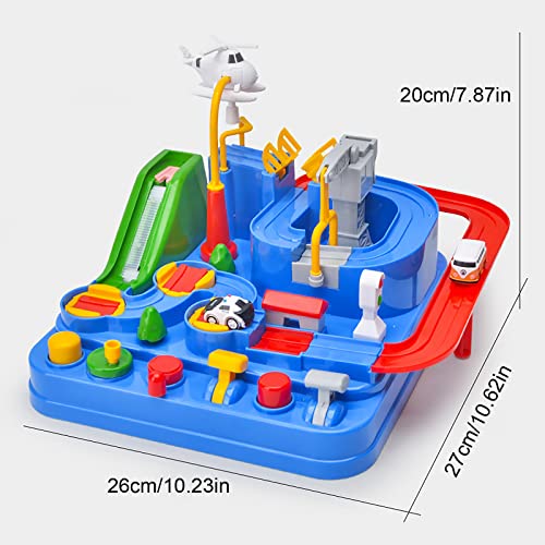 Circuito de coche infantil, pista de aventura de coche, juguete educativo interactivo de vehículo para niños, City Rescue Car Piste Aventura de Coche Juguete Rampa Coche, Juegos Educativos Montessori