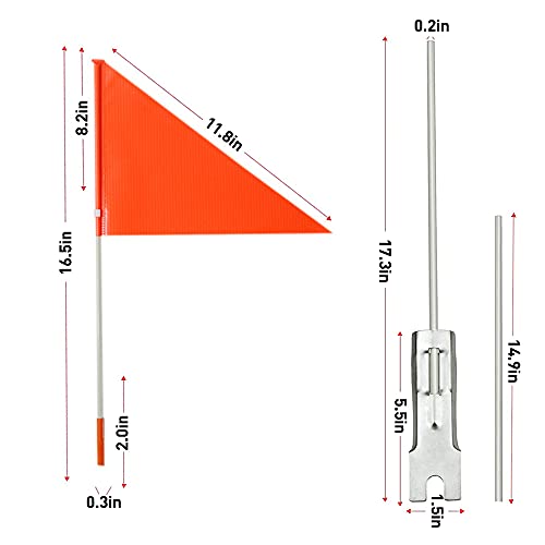 CJBIN Banderín Bicicleta Niño, 2 Piezas Banderín para Bicicleta Infantil, Longitud 180 cm, Piezas para Bicis, para Todas Las Bicicletas Infantiles Estándar - Naranja