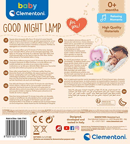 Clementoni-17441 - Lámpara nocturna - quitamiedos lámpara luz nocturna a partir de 0 meses