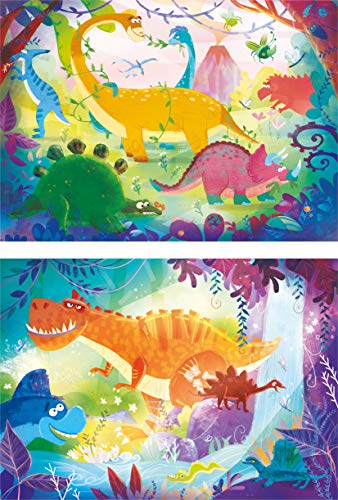 Clementoni 2 Puzzles 20 Piezas Dinosaurios, Multicolor (24755.4)