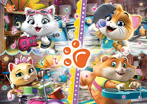 Clementoni-44 Cats Puzzle 104 Piezas Glitter 44 Gatos (27539.7)