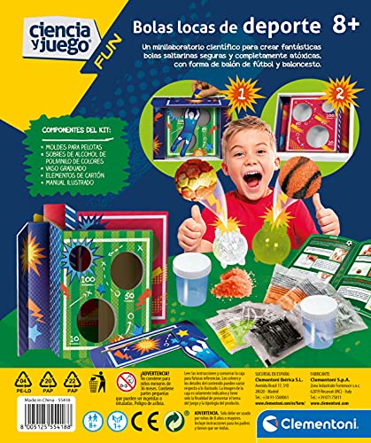 Clementoni-55418 - Bolas Locas - Pelotas de Deporte - juego científico a partir de 8 años