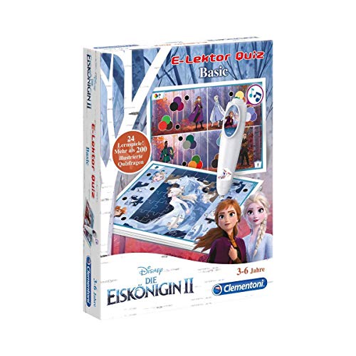 Clementoni 59141 Lámpara electrónica Quiz Basic Disney – Frozen 2 (Frozen 2), Juego Educativo Interactivo para niños de 3 a 6 años, Adecuado para guardería, Regalo de Pascua