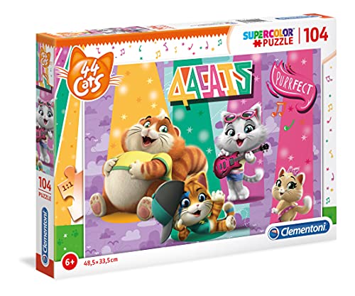 Clementoni Cats Puzzle 104 Piezas 44 Gatos, Multicolor (27288.4)