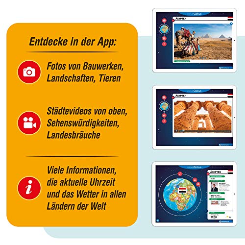 Clementoni- Galileo Science Globo terráqueo Digital Que Habla con Datos interesantes, información sobre el Clima y la ubicación, niños a Partir de 7 años, Juguete Educativo (59184)